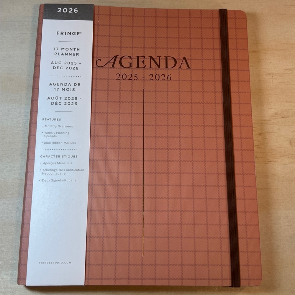NWT Fringe 2025-2026 Rust Plaid Planner 07/25-12/26